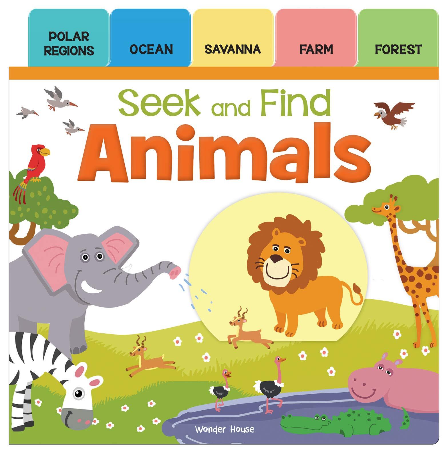 Seek and Find - Animals: Early Learning Board Books with Tabs Board book