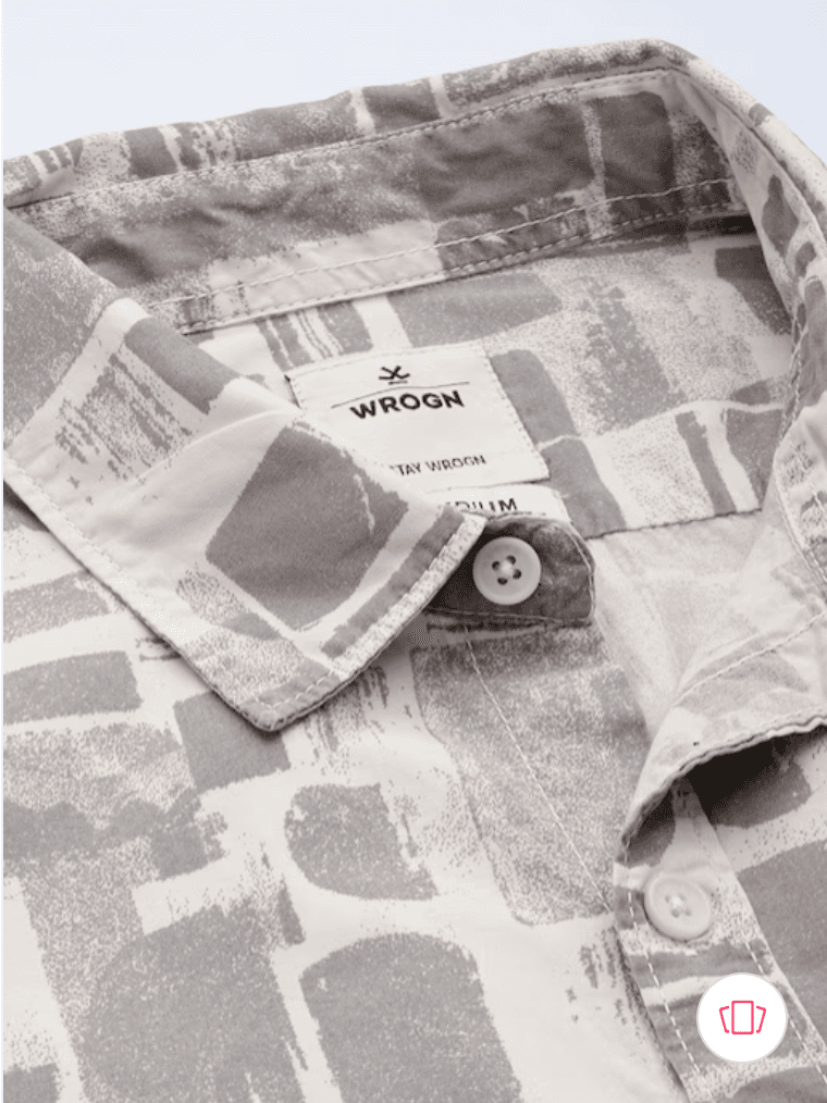 WROGN Pure Cotton Slim Fit Printed Casual Shirt