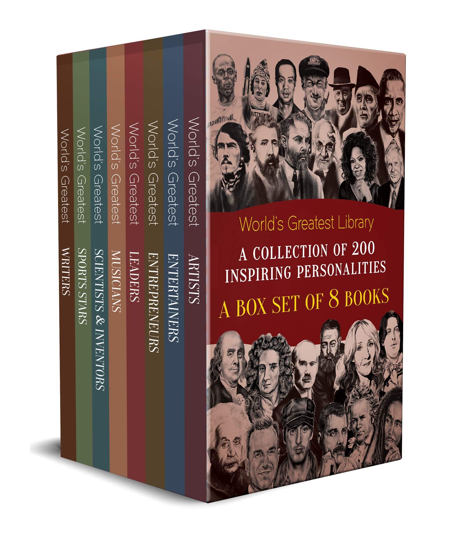 World's Greatest Library : A Collection Of 200 Inspiring Personalities (Box Set of 8 Biographies)